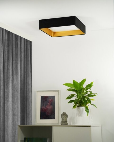 Brilagi - LED Zatemnitvena svetilka VELVET SQUARE LED/24W/230V + Daljinski upravljalnik črna