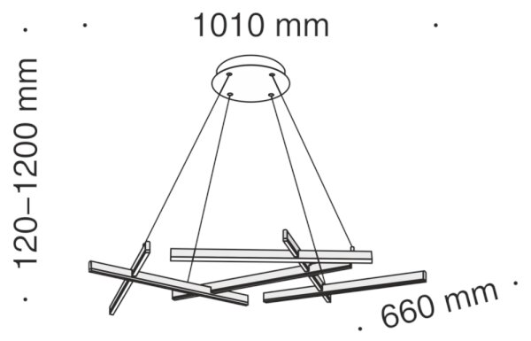 Maytoni MOD016PL-L75B - LED Lestenec na vrvici LINE LED/79W/230V črna