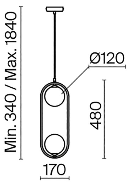 Maytoni MOD013PL-02BS1 - Lestenec na vrvici RING 2xG9/25W/230V medenina