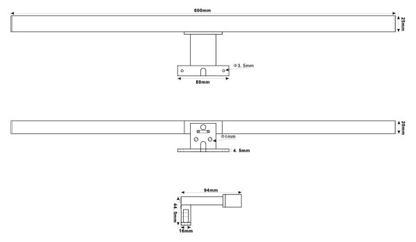 Top Light - LED Kopalniška luč za osvetlitev ogledala OREGON LED/9W/230V 60 cm IP44