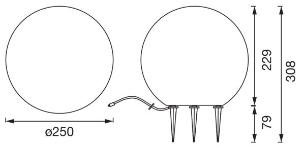 Ledvance - LED Zunanja svetilka BALL LED/2W/12V IP44