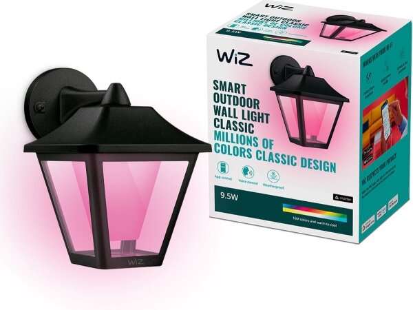 WiZ - LED RGBW Zatemnitvena zunanja stenska svetilka LED/9,5W/230V IP44 Wi-Fi