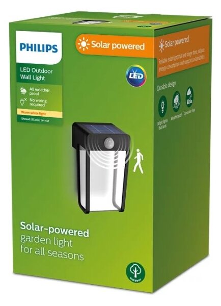 Philips - LED Solarna stenska svetilka s senzorjem SHROUD LED/2,3W/3,7V IP44