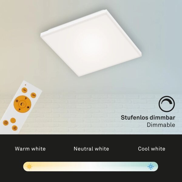 Briloner 7378-016 - LED Zatemnitveni panel LED/12W/230V + Daljinski upravljalnik