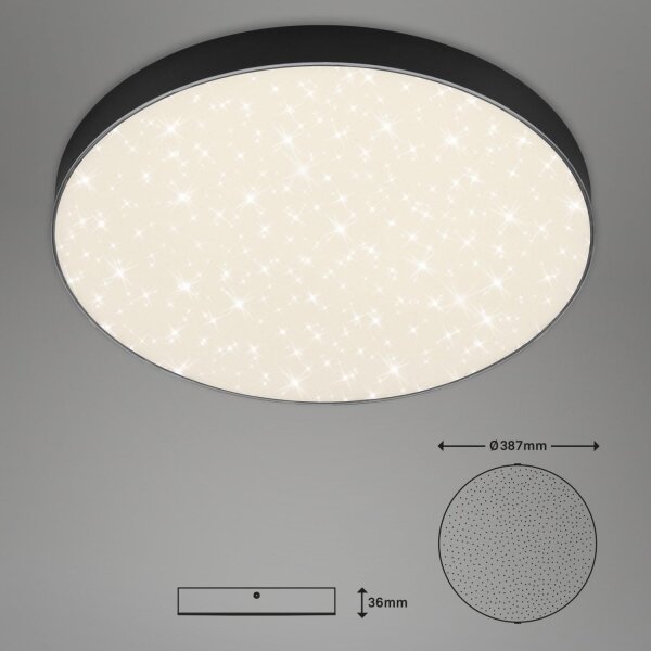 Briloner 7075-415 - LED Stropna svetilka STAR SKY LED/24,5W/230V pr. 38 cm črna