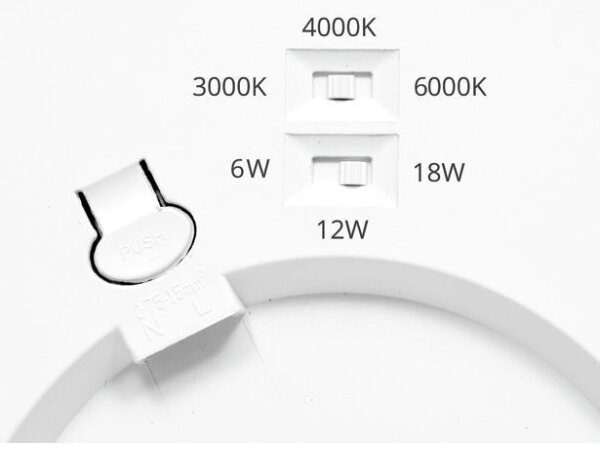 Ecolite WPCB2-18W/CR - LED Panel LEXA LED/6/12/18W/230V črna