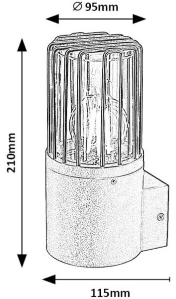 Rabalux 77083 - Zunanja stenska svetilka HAREN 1xE27/60W/230V IP54 črna