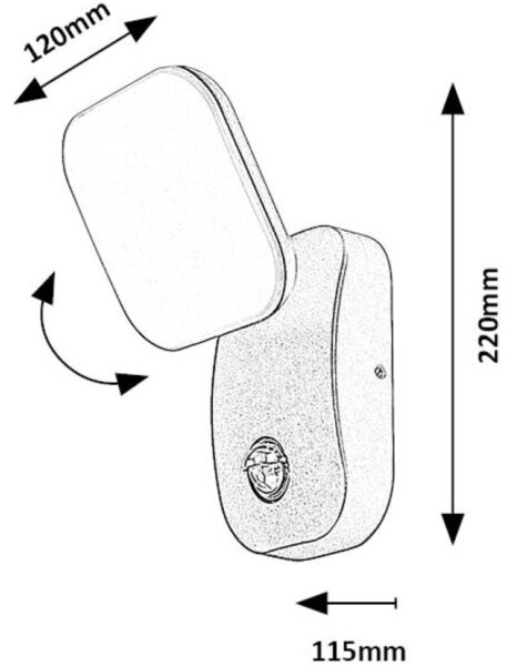 Rabalux 77058-LED Zunanja stenska svetilka s senzorjem ODIEL LED/12W/230V IP44