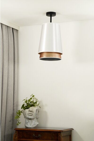 Duolla - Lestenec BELL SHINY 1xE27/15W/230V pr. 25 cm bela/baker