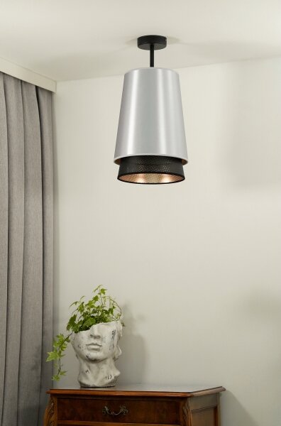 Duolla - Lestenec BELL SHINY 1xE27/15W/230V pr. 25 cm srebrna/črna