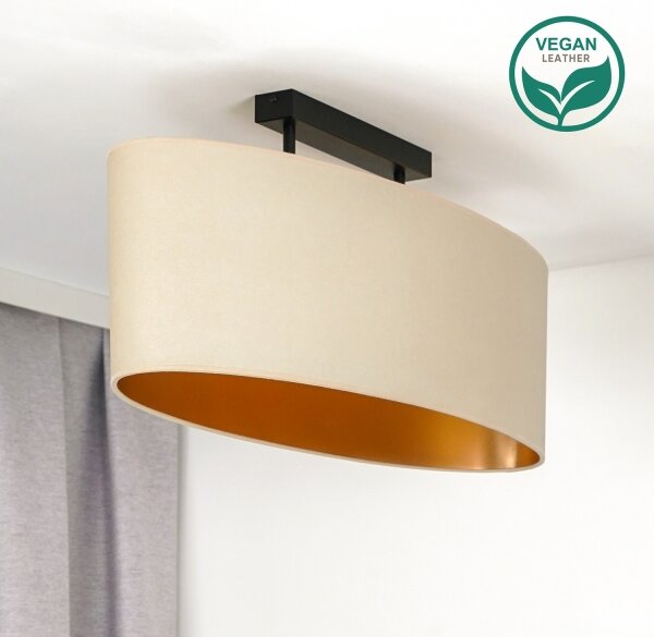 Duolla - Lestenec OVAL VEGAN 2xE27/15W/230V krem barva