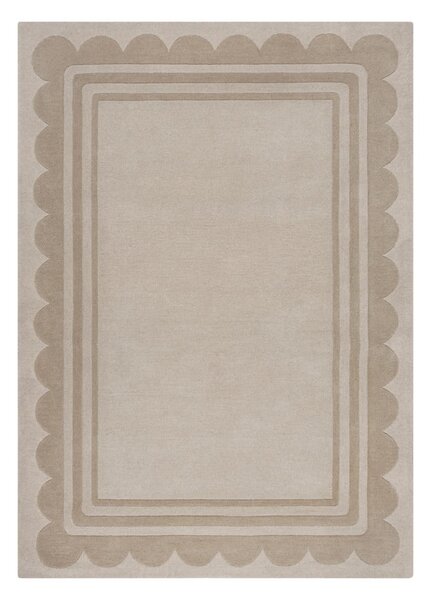 Ročno tkana volnena preproga v naravni barvi 120x170 cm Lois Scallop – Flair Rugs