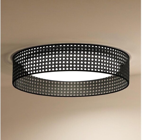 Duolla - LED Stropna svetilka ROLLER RATTAN LED/24W/230V črna