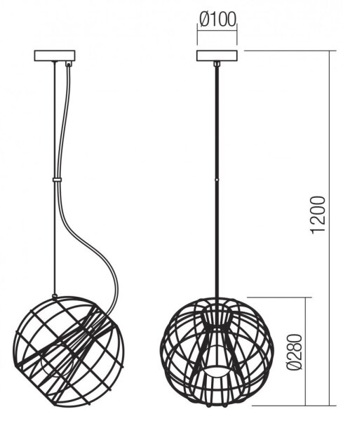 Redo 01-2174 - Lestenec na vrvici GALLILEO 1xE27/42W/230V