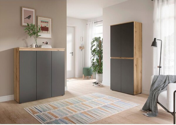 Livetastic Garderobna Omara Scarpa, Barva Hrasta, Antracit, 2 Kos