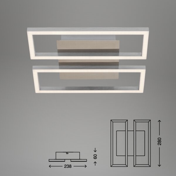 Briloner 3107-012 - LED Zatemnitvena stropna svetilka FRAME 2xLED/7,25W/230V