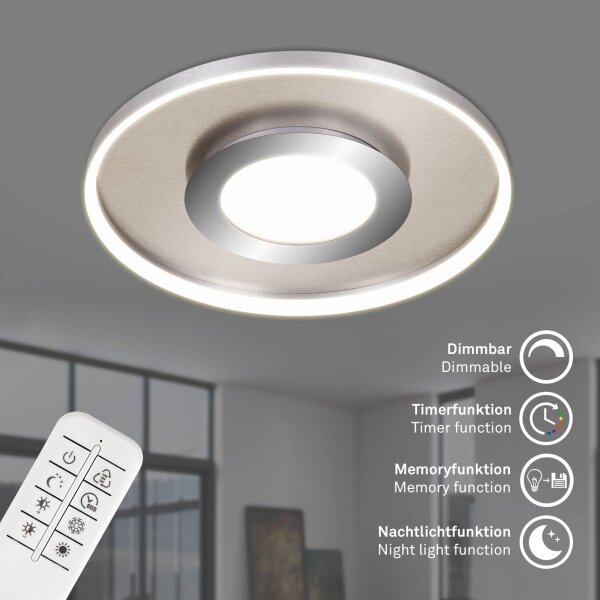 Briloner 3640-012 - LED Zatemnitvena stropna svetilka LED/25W/230V 2700-6500K + Daljinski upravljalnik