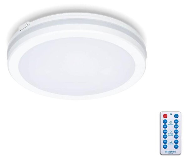 LED Kopalniška stropna svetilka s senzorjem LED/12W/230V pr. 20 cm bela + Daljinski upravljalnik