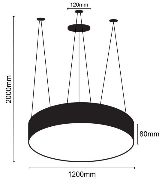 LED Lestenec na vrvici LED/150W/230V 4000K pr. 120 cm