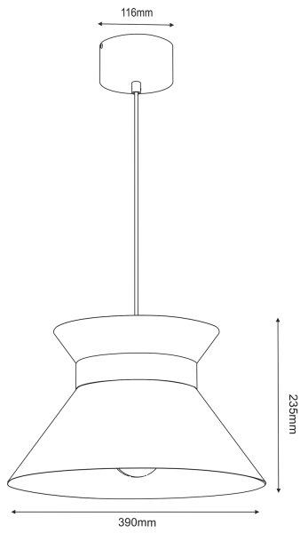 Lestenec na vrvici NORGE 1xE27/15W/230V bež/zlata