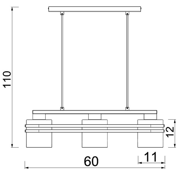 Lestenec na vrvici SCOT 3xE27/15W/230V črna/zlata