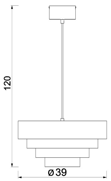 Lestenec na vrvici RINGS 1xE27/15W/230V siva