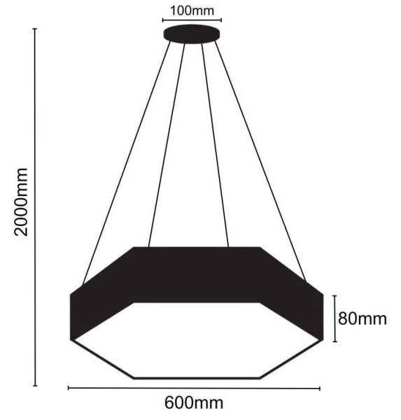 LED Lestenec na vrvici LED/40W/230V 4000K pr. 60 cm