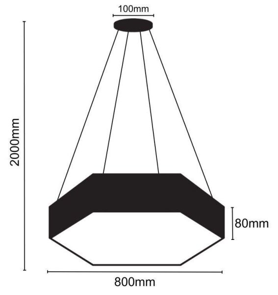 LED Lestenec na vrvici LED/70W/230V 4000K pr. 80 cm