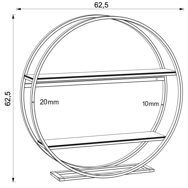 Stranska mizica SHELF pr. 62,5 cm