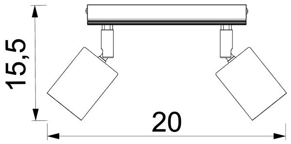 Reflektor TULON 2xGU10/8W/230V črna