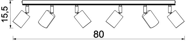 Reflektor TULON 6xGU10/8W/230V črna