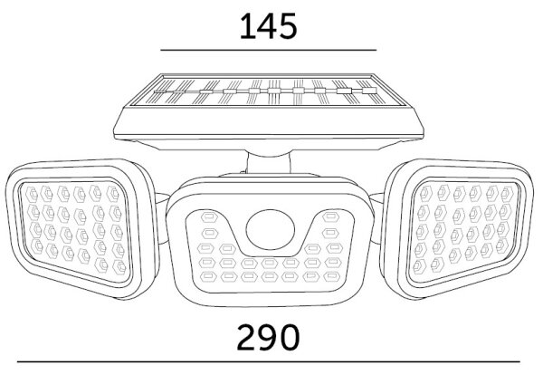 LED Solarni reflektor s senzorjem LED/1,5W/3,7V 6000K IP44