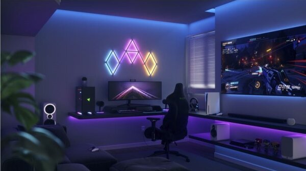 Nanoleaf NL59-E-0001LW-3P-Dodatni komplet 3xLEDRGBW Zatemnitveni trak LINES 1200-6000K Wi-Fi