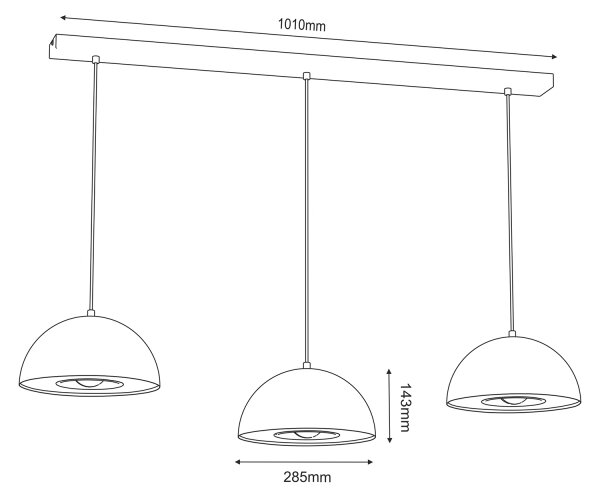 Lestenec na vrvici ELGUND 3xE27/15W/230V medenina