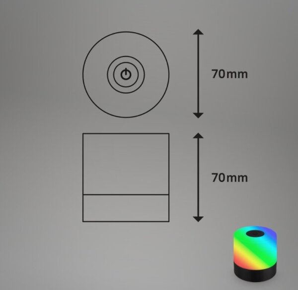 Briloner 7462015 - LED RGB Polnilna namizna svetilka LED/1,5W/5V IP44 črna