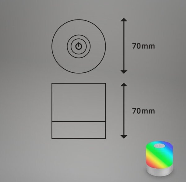 Briloner 7462014 - LED RGB Polnilna namizna svetilka LED/1,5W/5V IP44 krom