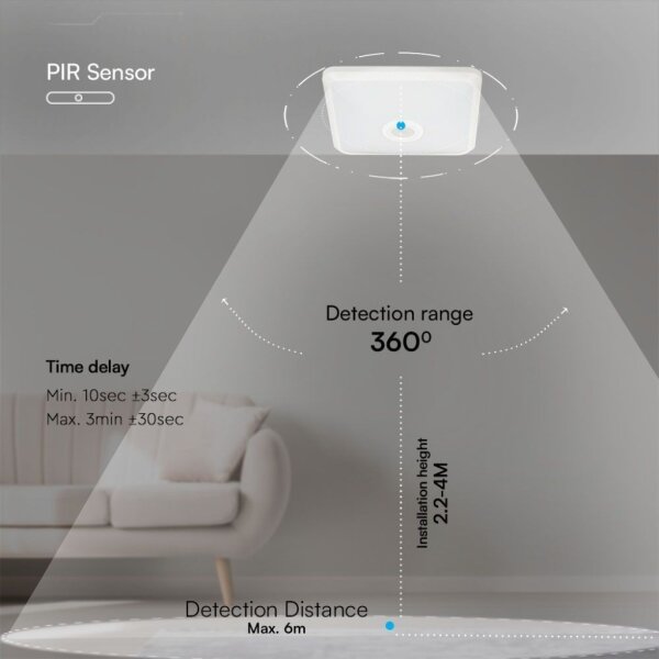 LED Stropna svetilka s senzorjem LED/12W/230V 3000/4000/6000K bela