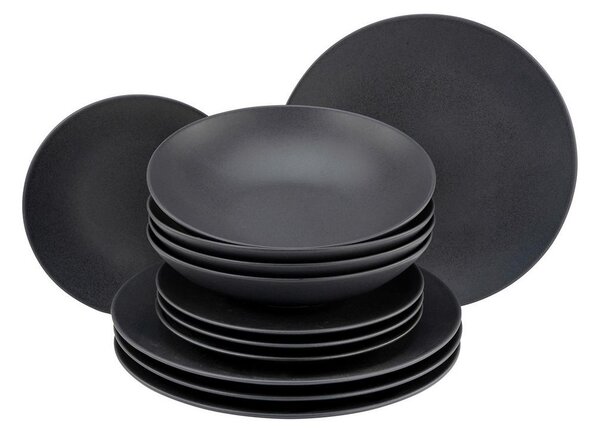 Creatable Jedilni Servis Soft Touch Black, 12-Delni