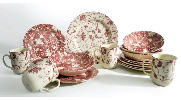 Creatable Kombinirani Servis Damask Pink, 16-Delni