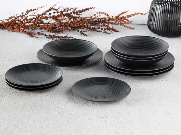 Creatable Jedilni Servis Lava Stone Black, 12-Delni