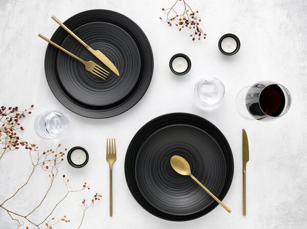 Creatable Jedilni Servis Lava Stone Black, 12-Delni