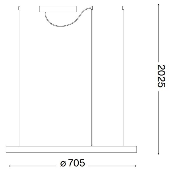 Ideal Lux - LED Lestenec na vrvici ORACLE SLIM LED/38W/230V 3000K pr. 70 cm bela