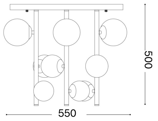 Ideal Lux - LED Lestenec na drogu PERLAGE 9xG9/3W/230V zlata