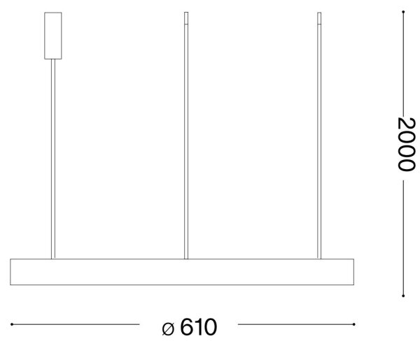 Ideal Lux - LED Zatemnitveni lestenec na vrvici GEMINI LED/48W/230V pr. 61 cm zlata