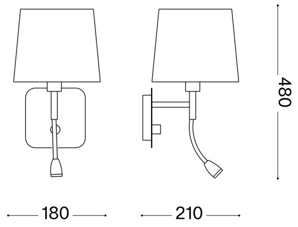 Ideal Lux - LED Stenska svetilka NORDIK 1xE14/40W + LED/1,5W/230V