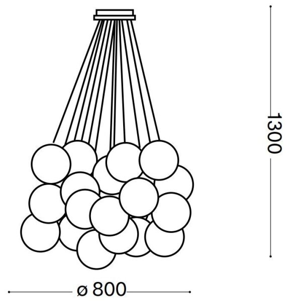 Ideal Lux - Lestenec na vrvici MAPA PLUS 22xE14/40W/230V