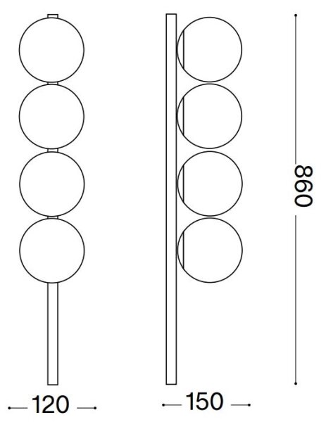 Ideal Lux - LED Stropna svetilka BINOMIO 4xG9/3W/230V zlata