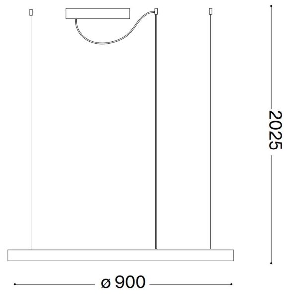 Ideal Lux - LED Lestenec na vrvici ORACLE SLIM LED/55W/230V 4000K pr. 90 cm bela