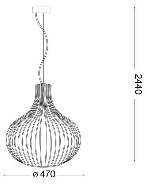 Ideal Lux - Lestenec na vrvici ONION 1xE27/60W/230V pr. 47 cm