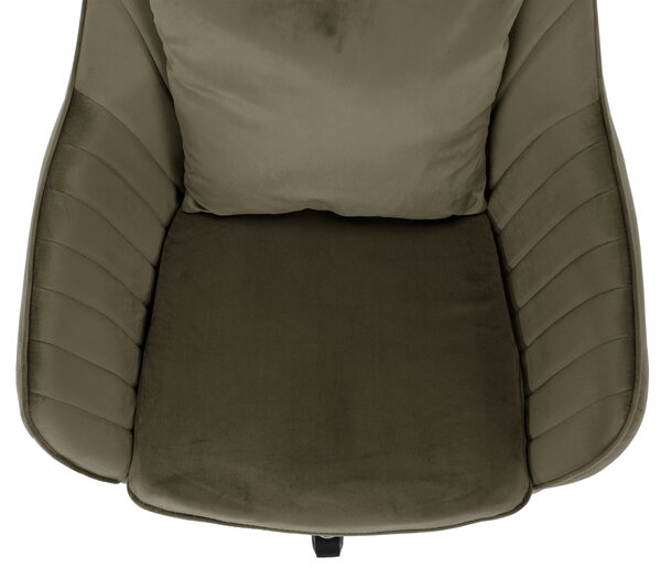 KONDELA Pisarniški stol, tkanina Taupe Velvet sivo-rjava/krom, KLIAN
